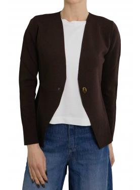 Cardigan con bottone  tinta unita 